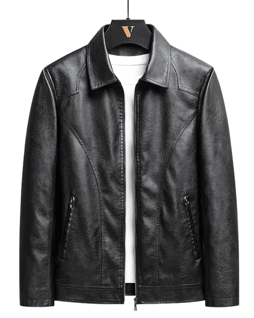 Men's leather jacket, additional view