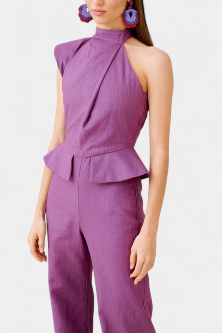 Asymmetrical Linen Cotton Jumpsuit by Nerida – women's jumpsuits, view 3