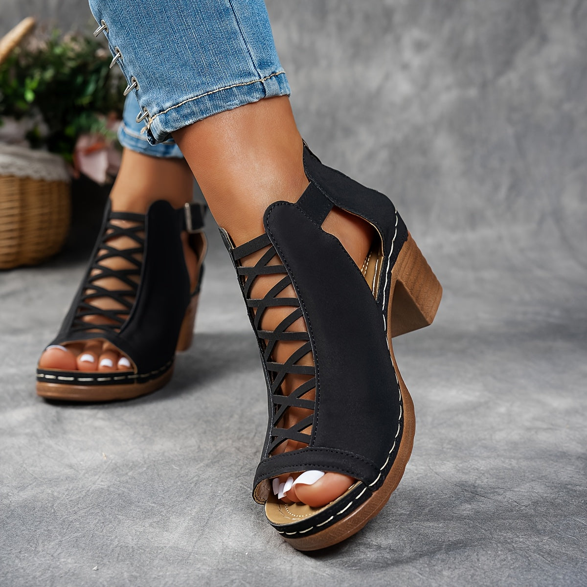 Nessa Lattice Heel Sandals – women's shoes, view 2