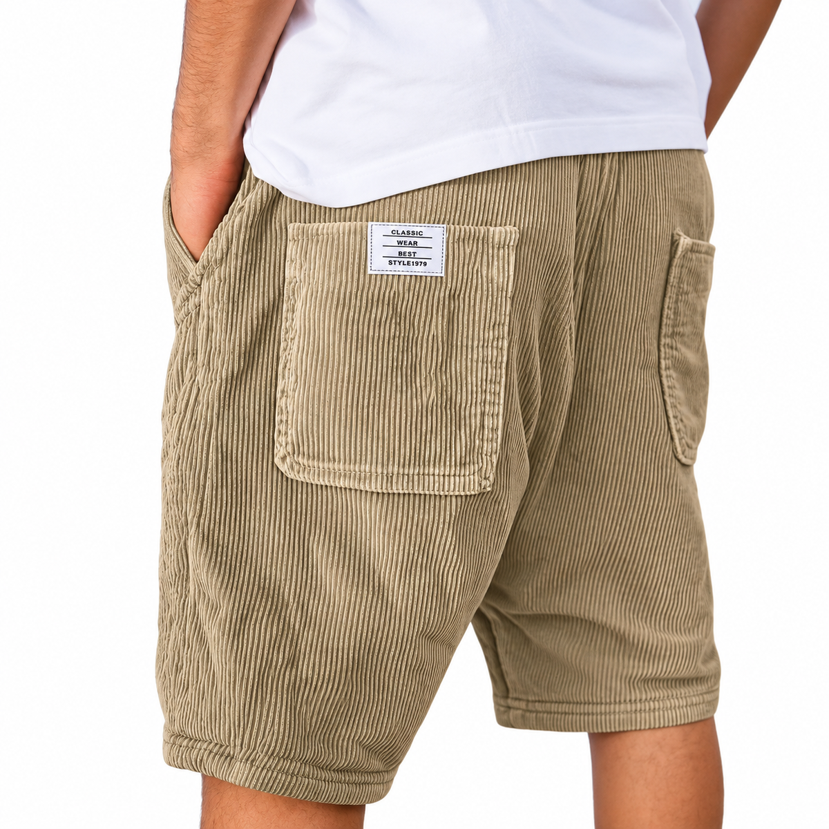 Noosa men's corduroy shorts in Khaki
