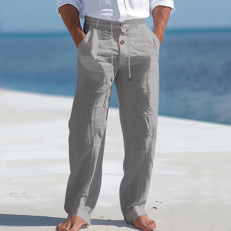 Men's linen summer pants, view 4
