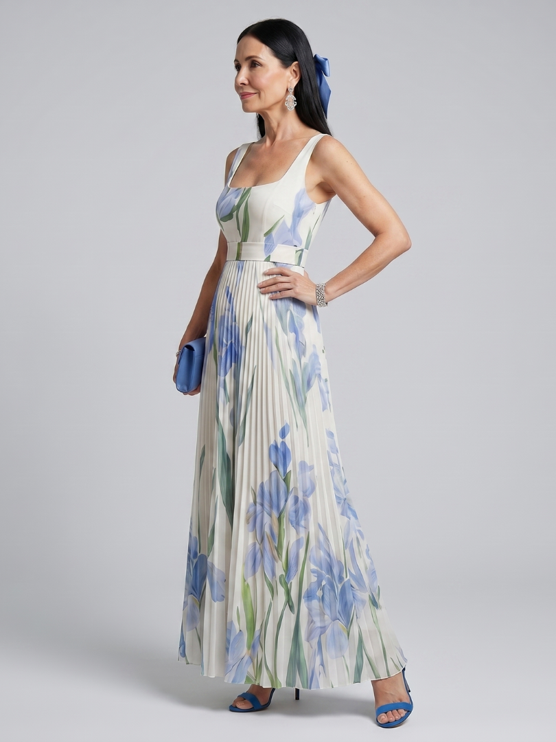 Ophelia Sleeveless Square Neck Floral Print Midi Dress – women's dresses, view 2