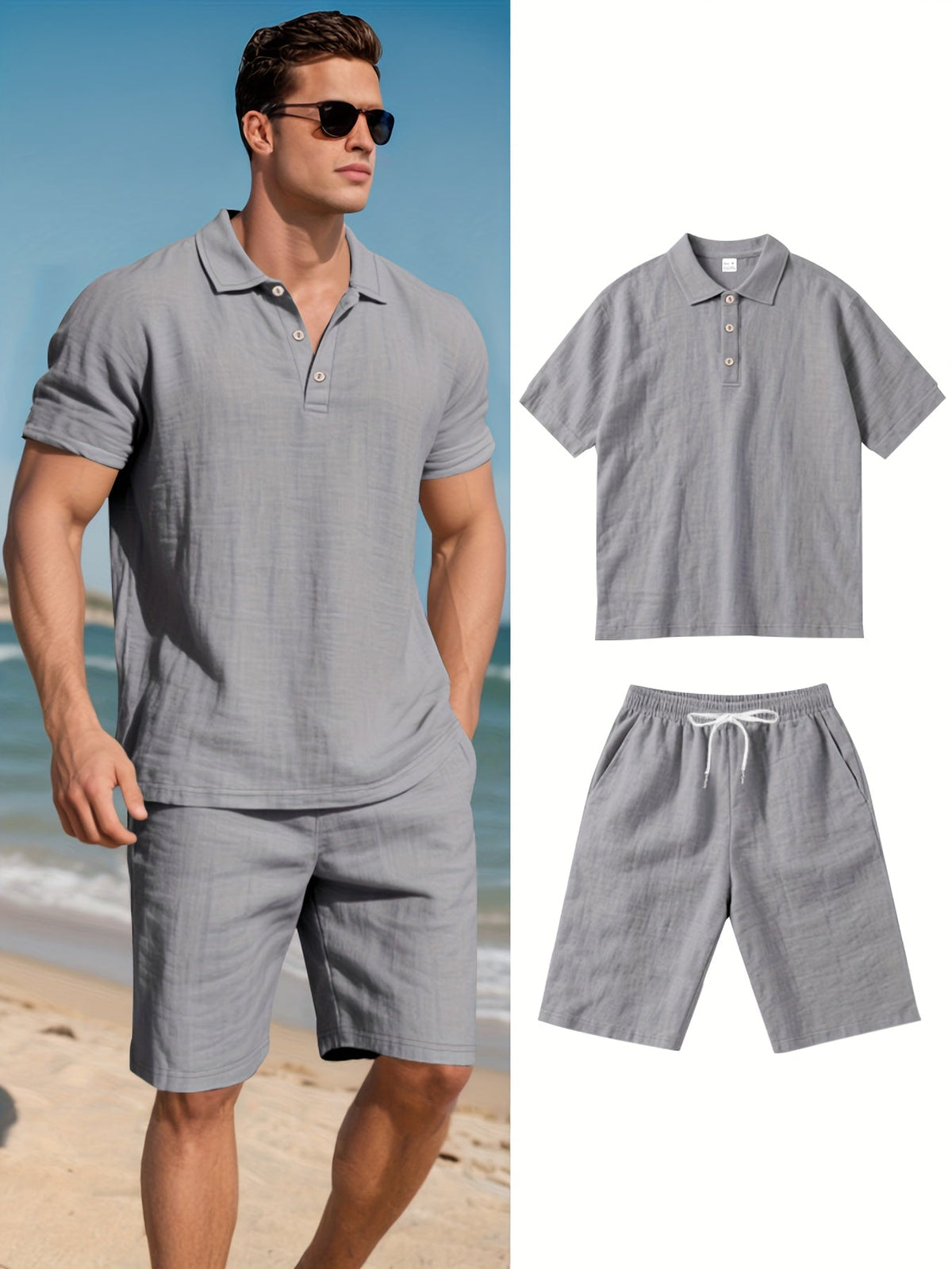 Men's linen two-piece set, view 7