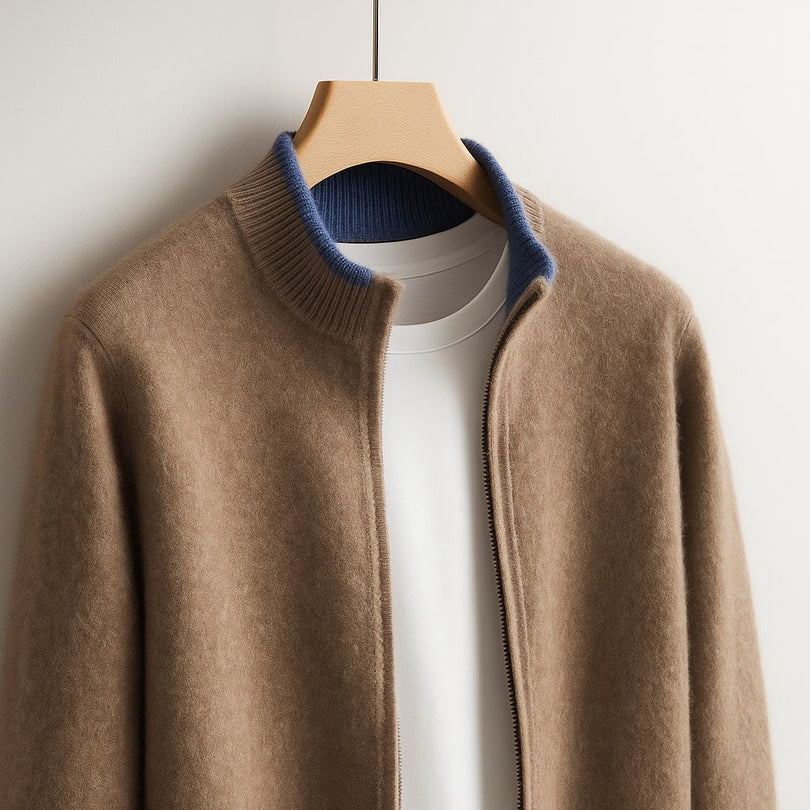 Men's elegant cashmere cardigan, alternate view