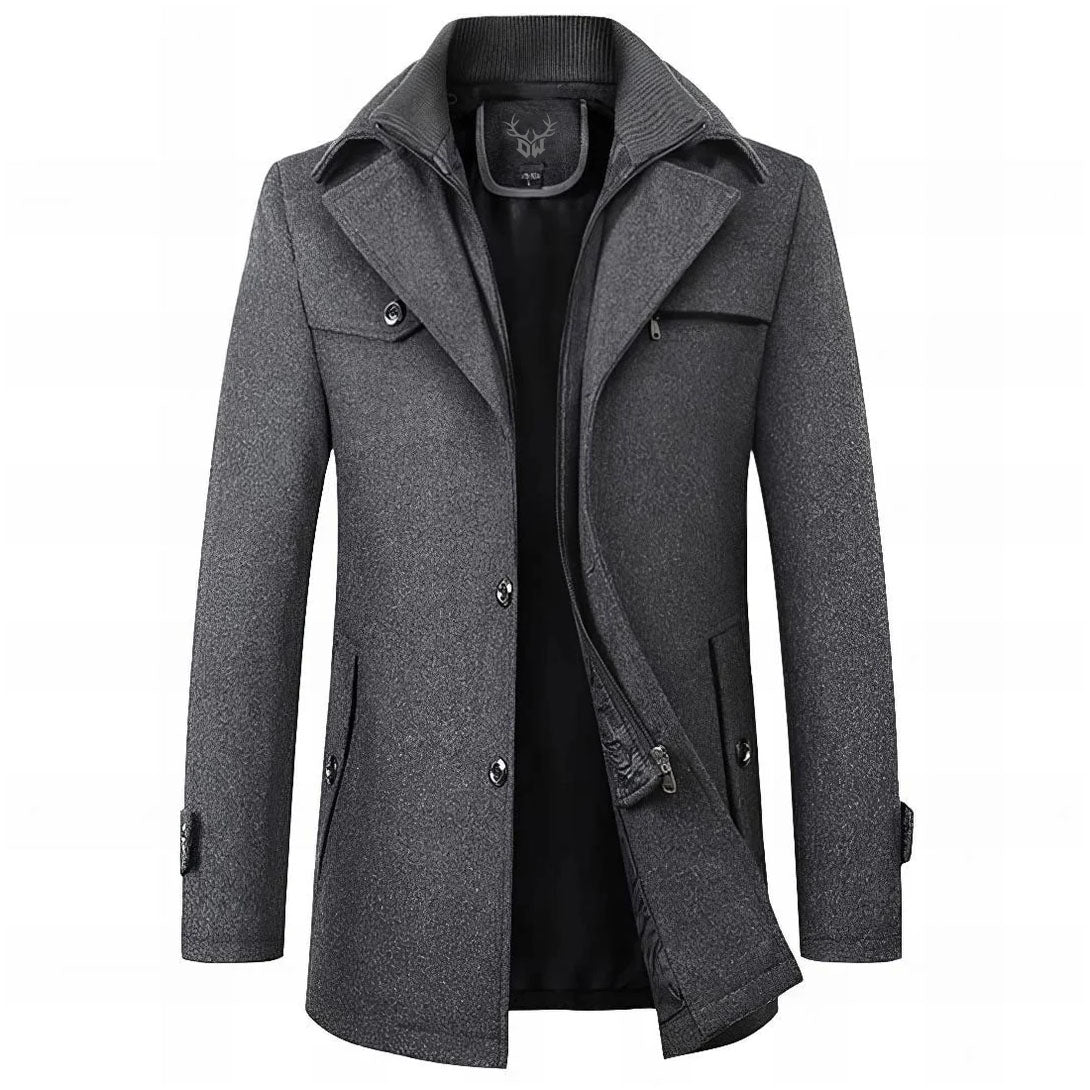Federico men's elegant wool coat, alternate view
