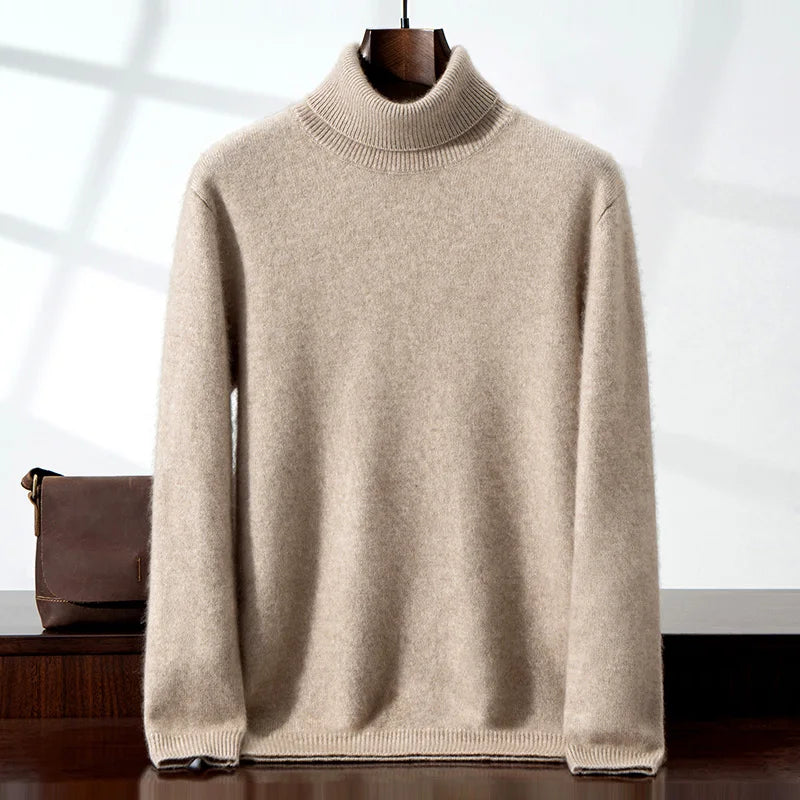 Men's elegant cashmere turtleneck sweater, additional view