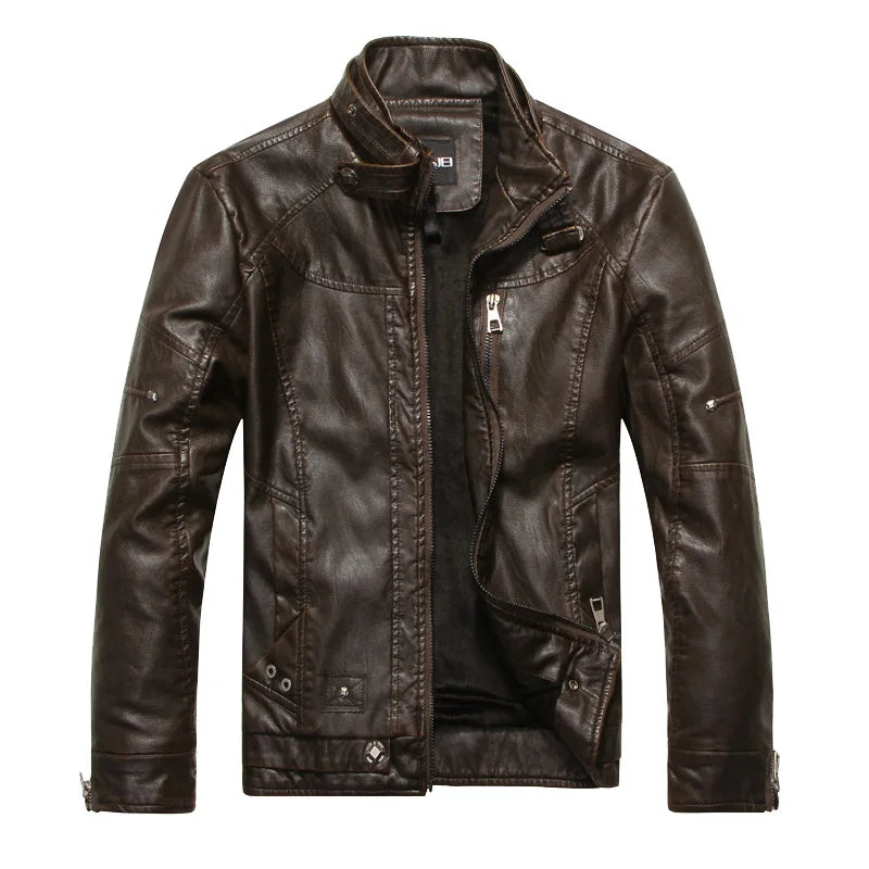 Men's elegant leather jacket, additional view