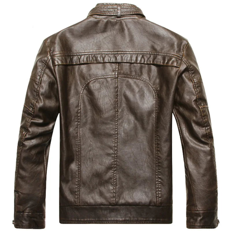 Men's elegant leather jacket, view 4