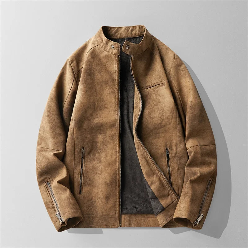 Cristian men's elegant leather jacket, alternate view