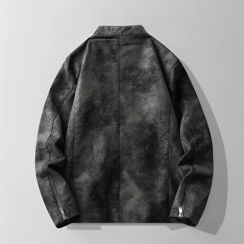 Cristian men's elegant leather jacket, view 4