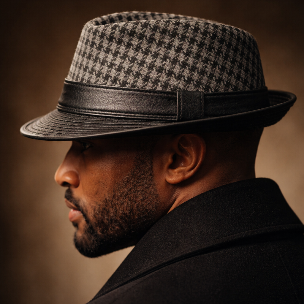 Ravenna leather fedora hat, view 4
