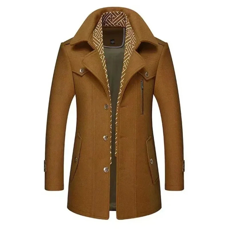 Men's elegant wool coat, alternate view