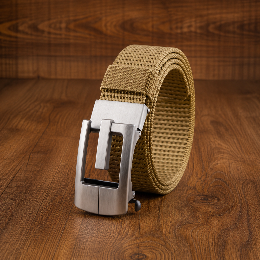 Rocco Canvas Automatic-Buckle Belt in Khaki