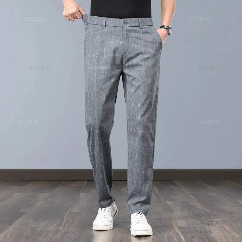 Men's plaid pants, alternate view