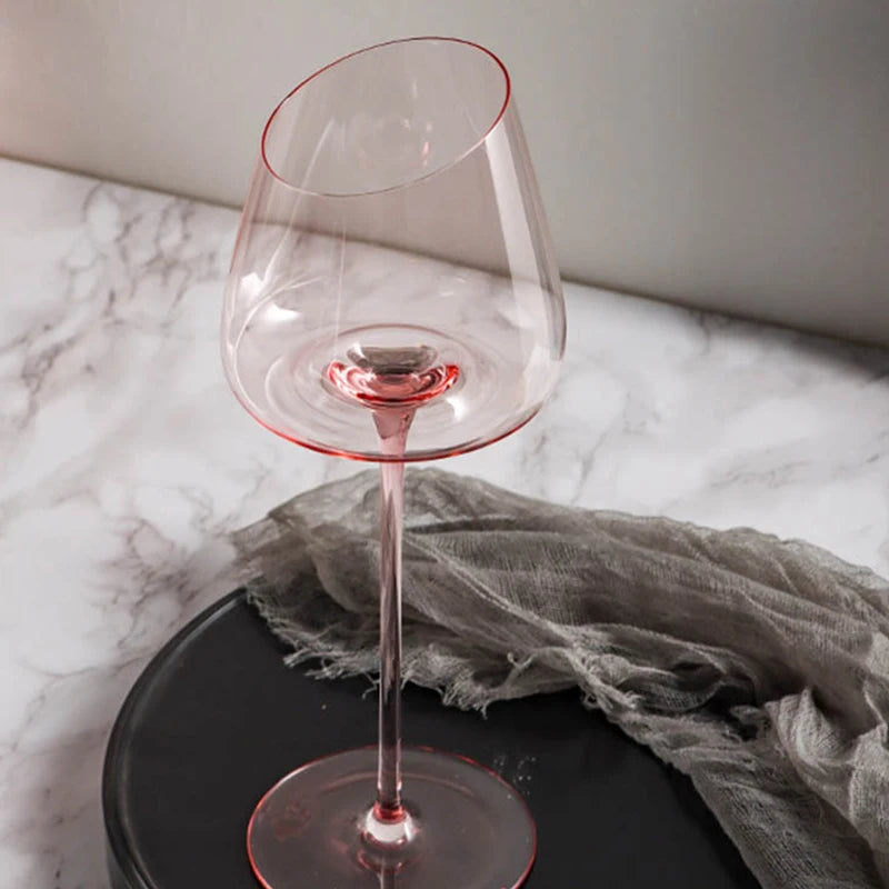 Rosa wine glass on marble