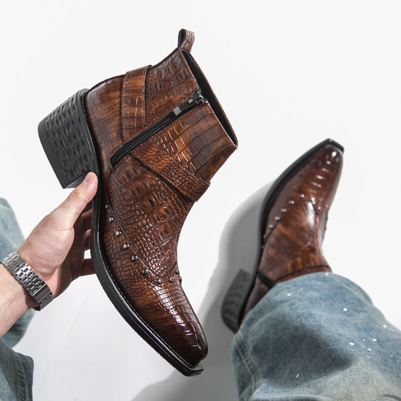Men's Ryder buckle leather boots — view 3