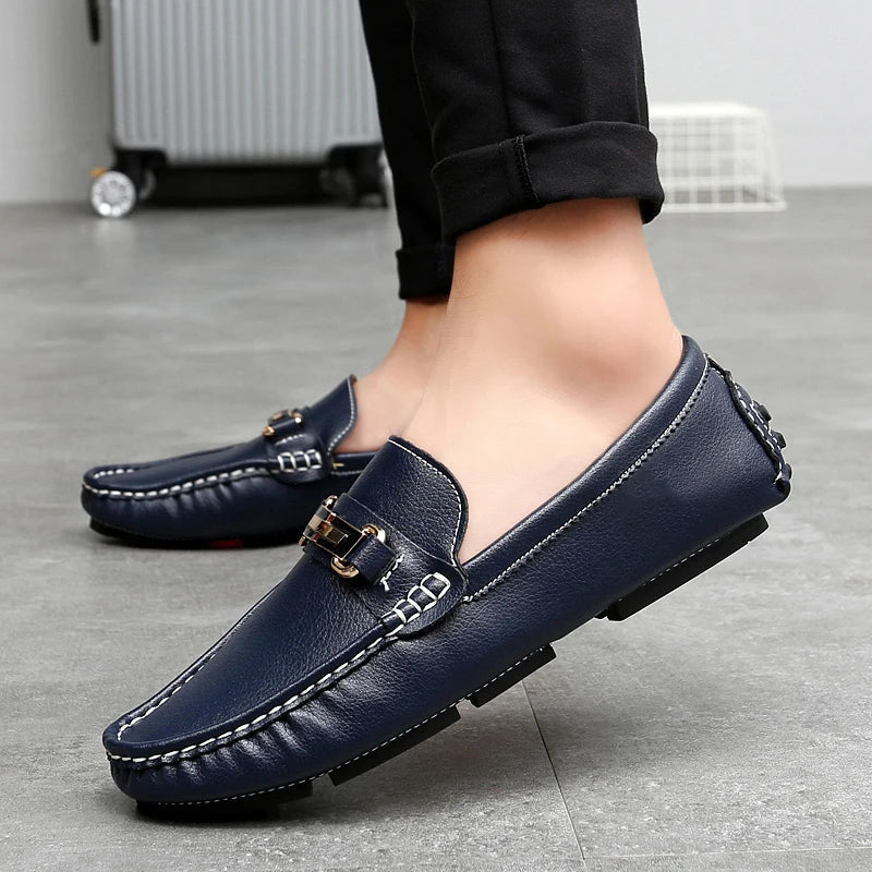 Genuine men's leather loafers, additional view