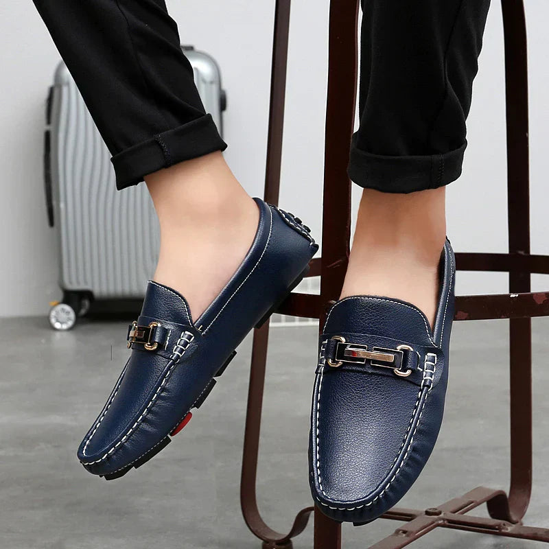 Genuine men's leather loafers, view 4