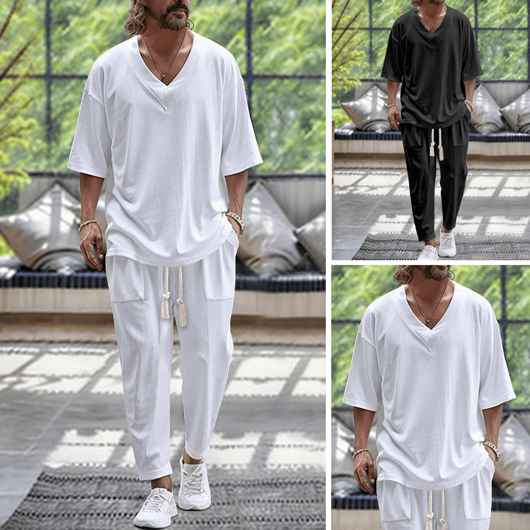 Giorgio men's linen two-piece set, additional view