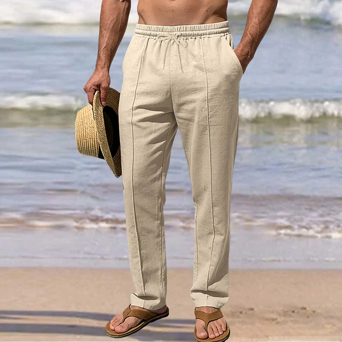 Men's elegant cotton pants, view 4