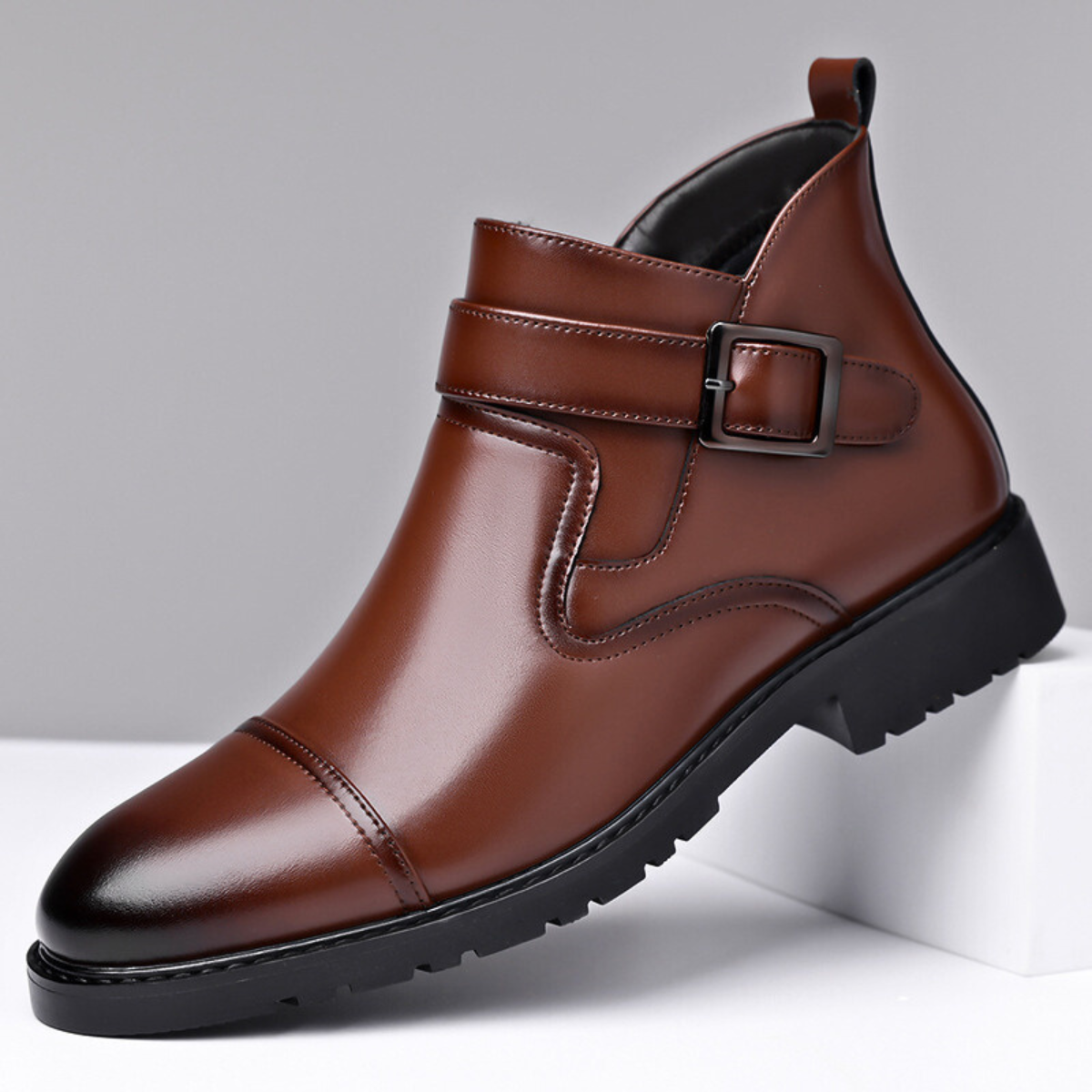 Silvano Buckled Ankle Boots – men's shoes