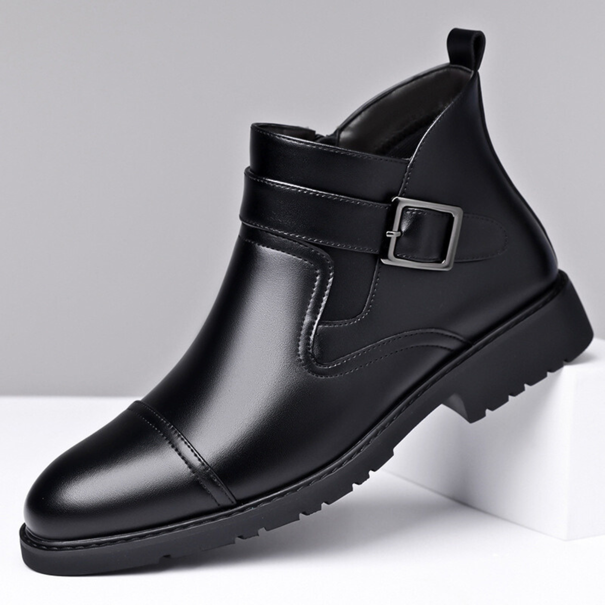 Silvano Buckled Ankle Boots – men's shoes, view 6