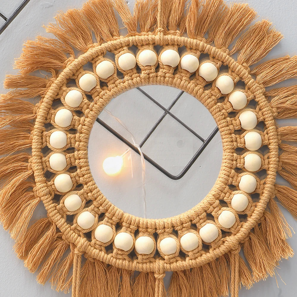 Sole beaded sun mirror