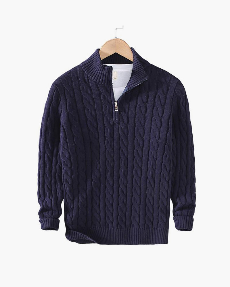 Men's SOREN cable knit half-zip sweater — view 1