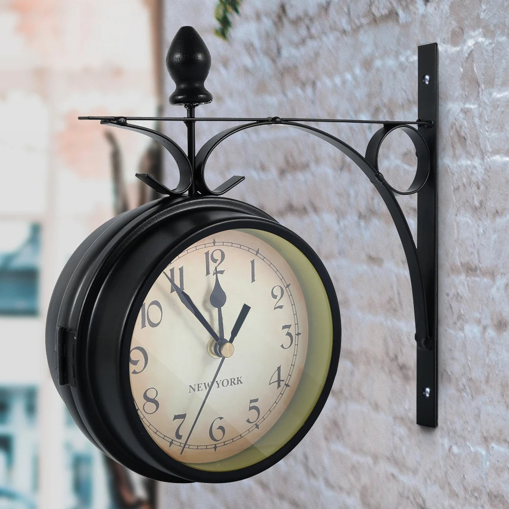 Stazione double-sided station clock