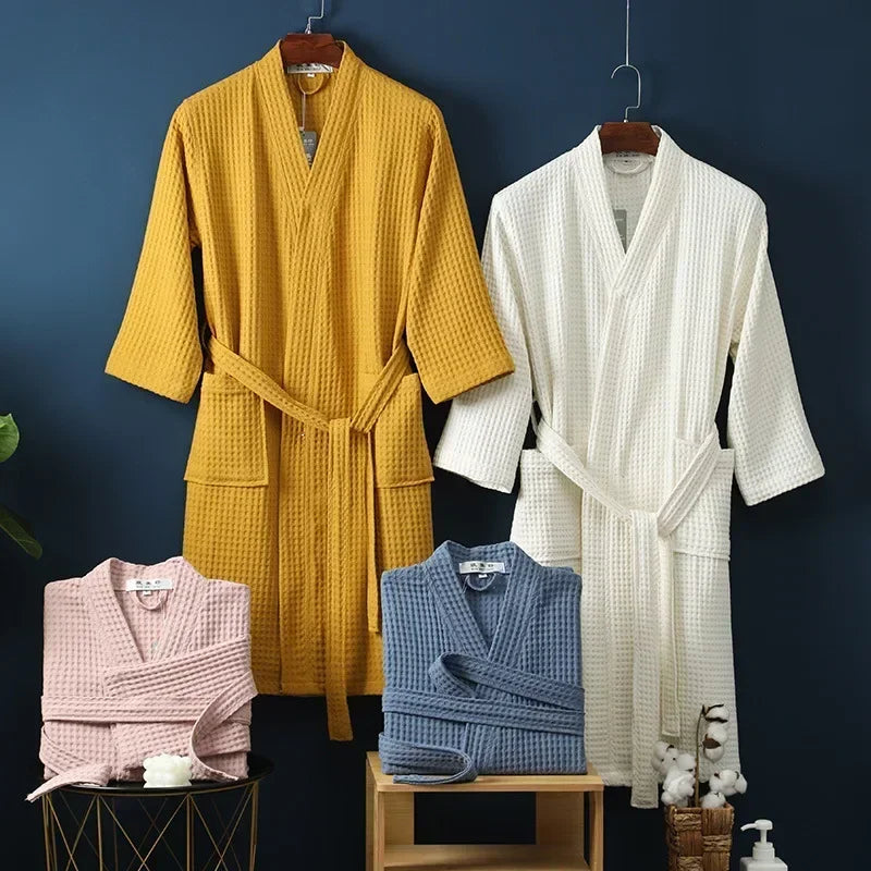 Terme waffle robes in several colors