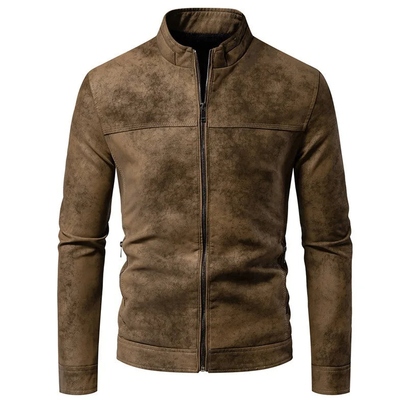 Thicken men's leather jacket, additional view