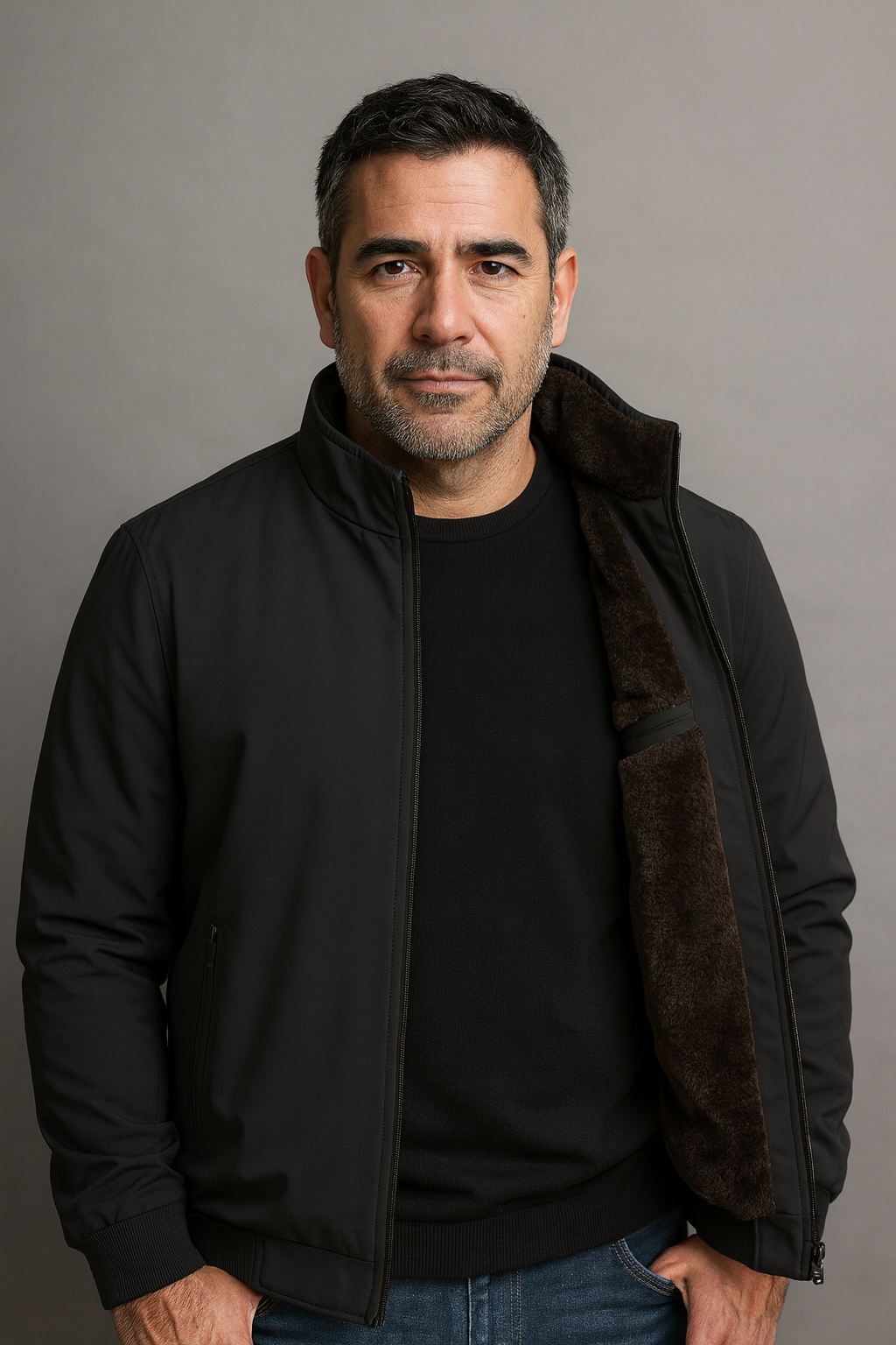 Men's fleece jacket, additional view