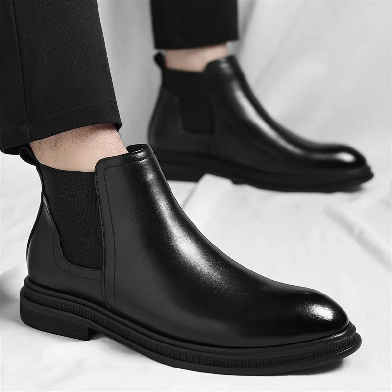 Valerio men's leather boots, view 4
