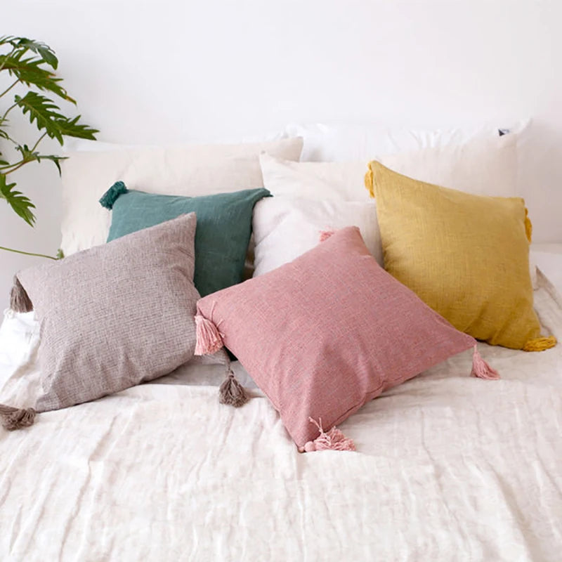 Trento cushions in rose, green and mustard