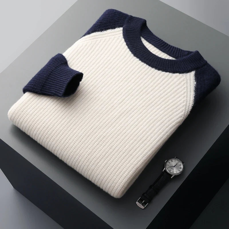Merino men's wool sweater, alternate view