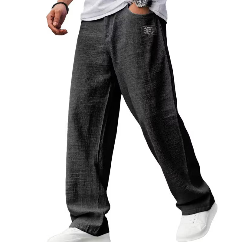 Varazze Cotton-Linen Pants in Black