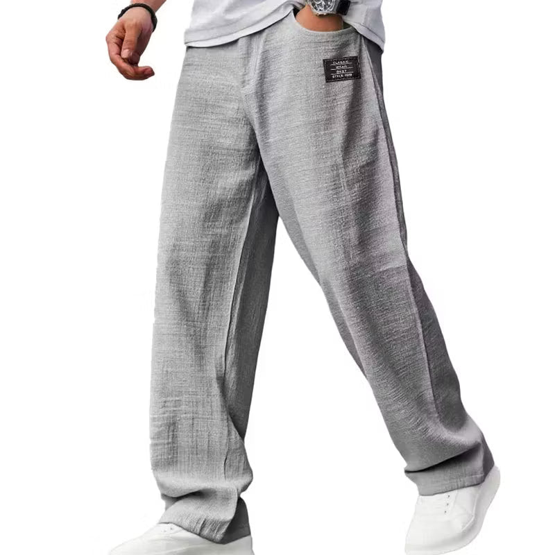 Varazze Cotton-Linen Pants in Gray