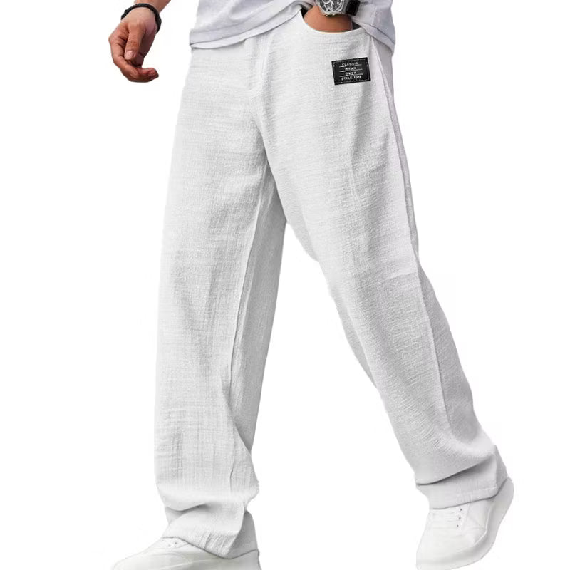 Varazze Cotton-Linen Pants in White