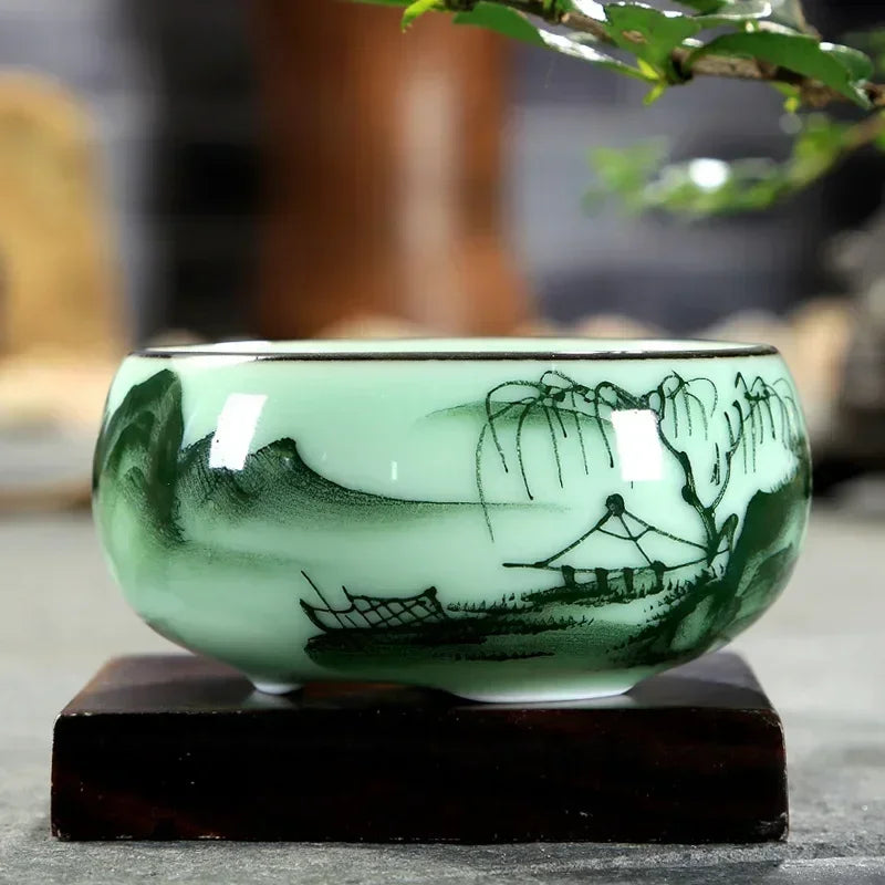 Verdeacqua celadon teacup