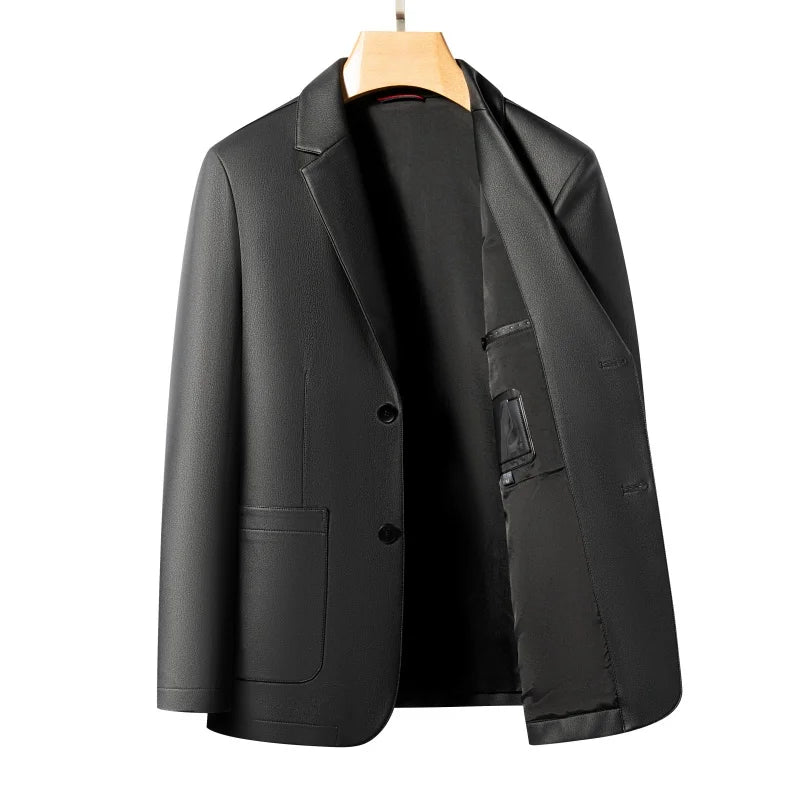Riccardo men's leather jacket, alternate view