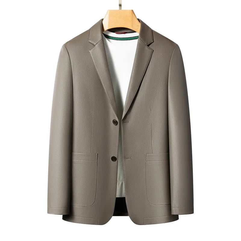 Riccardo men's leather jacket, view 4