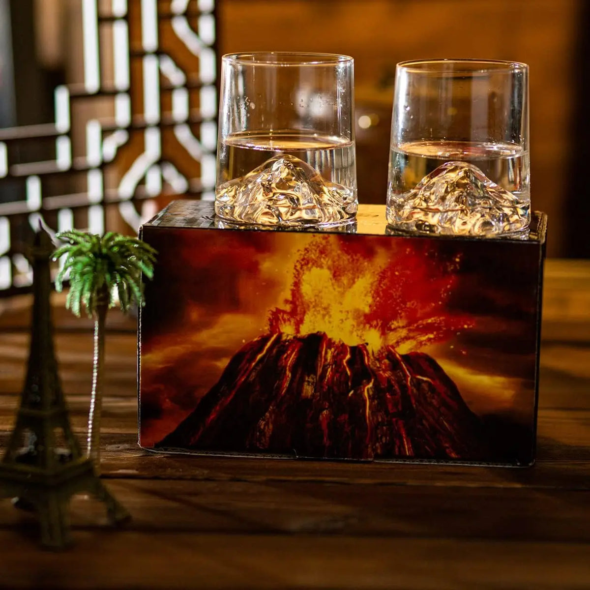Vetta glasses by a fire