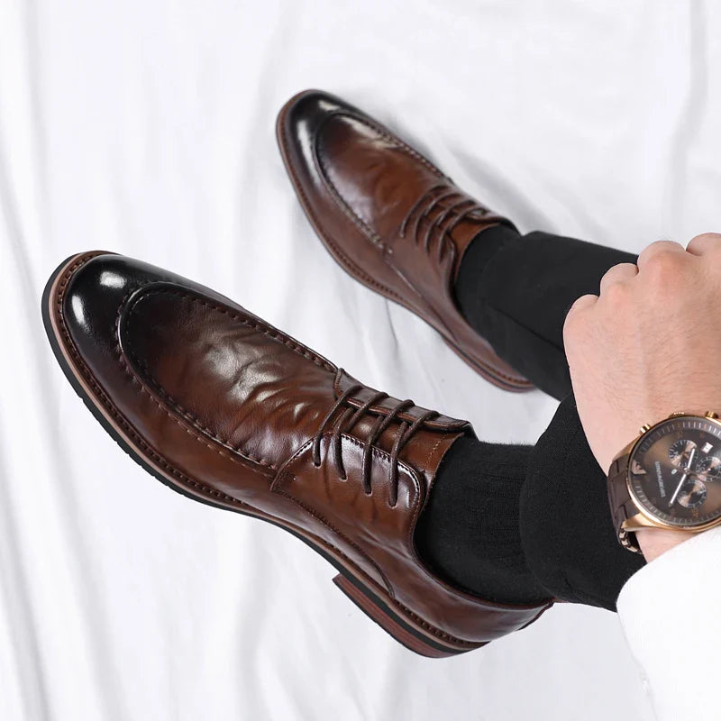 Men's leather oxford dress shoes, view 4