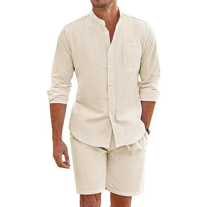 Men's breathable cotton two-piece set, alternate view