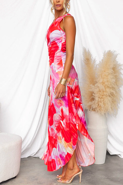 Yanira One Shoulder Pleated Dress – women's wedding guest, view 4