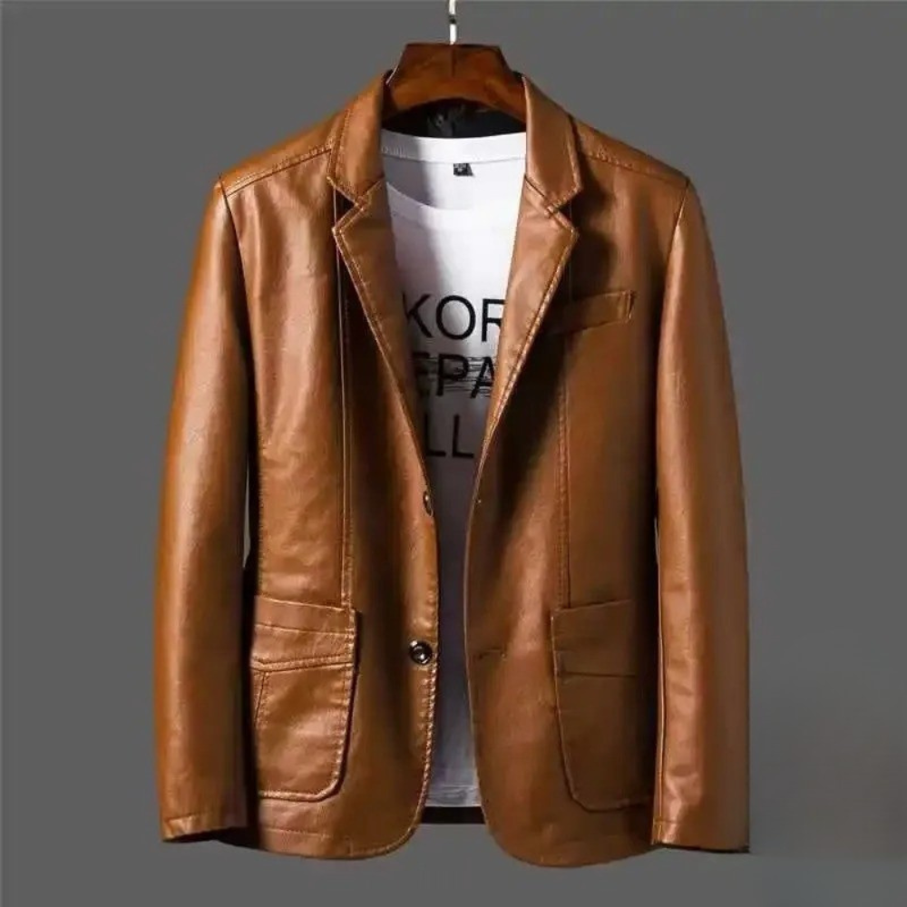 Massimo men's leather jacket, additional view