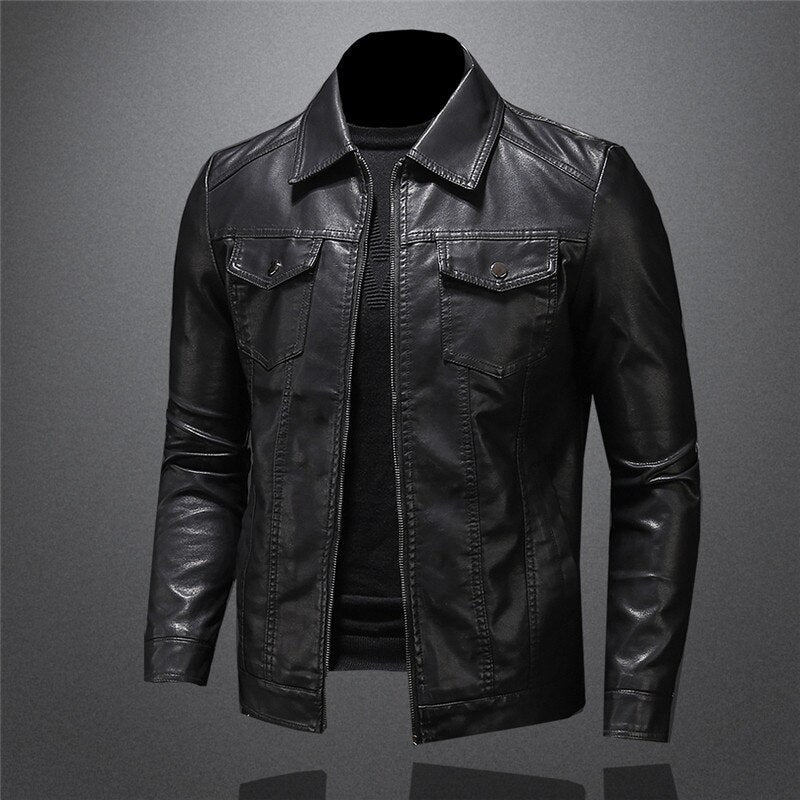 Alessandro men's leather jacket, alternate view