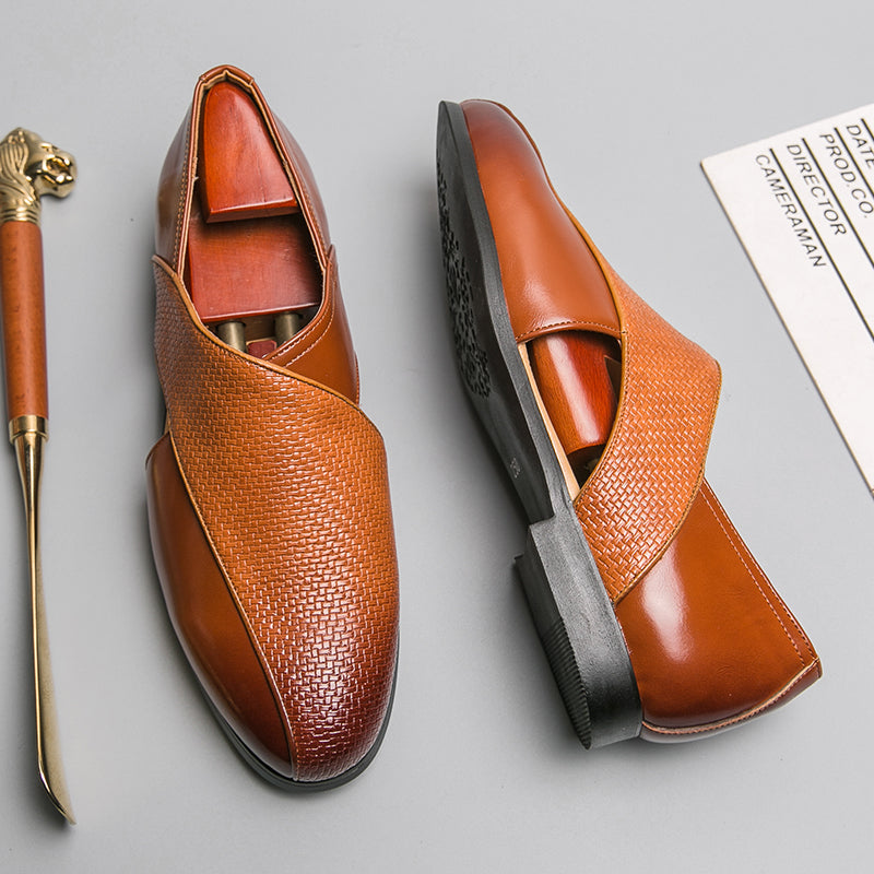 Sergio men's vintage leather loafers, additional view