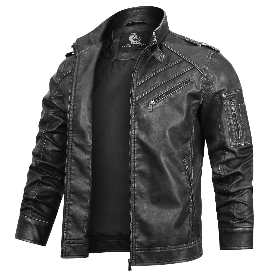 Alessandro men's leather jacket, alternate view