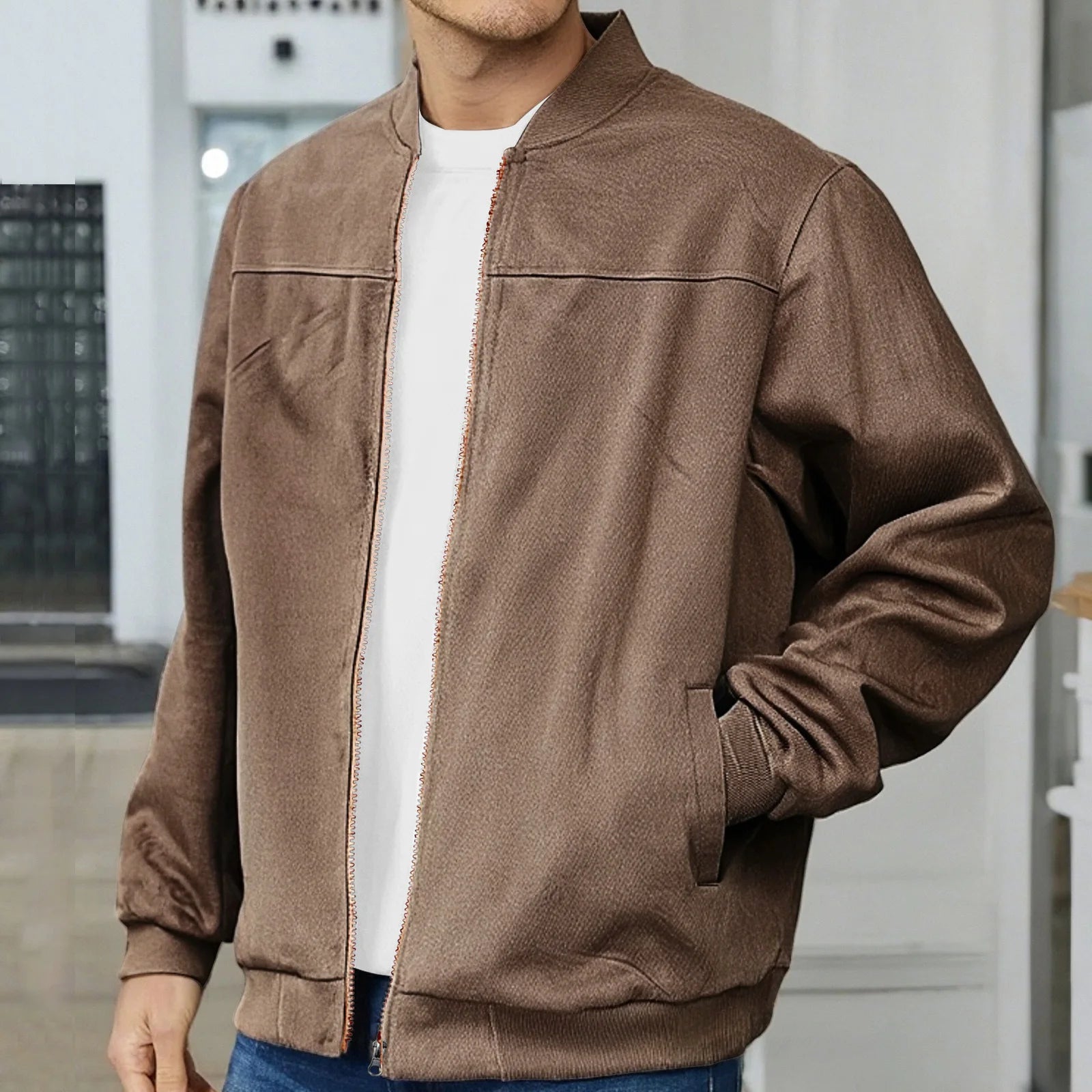 Oscar men's suede jacket in a classic urban cut – Avinos Milano